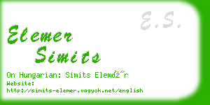 elemer simits business card